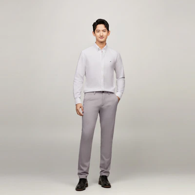 Tommy Hilfiger Kemeja Lengan Panjang Slim Fit Oxford Cotton Solid MW0MW35774 7