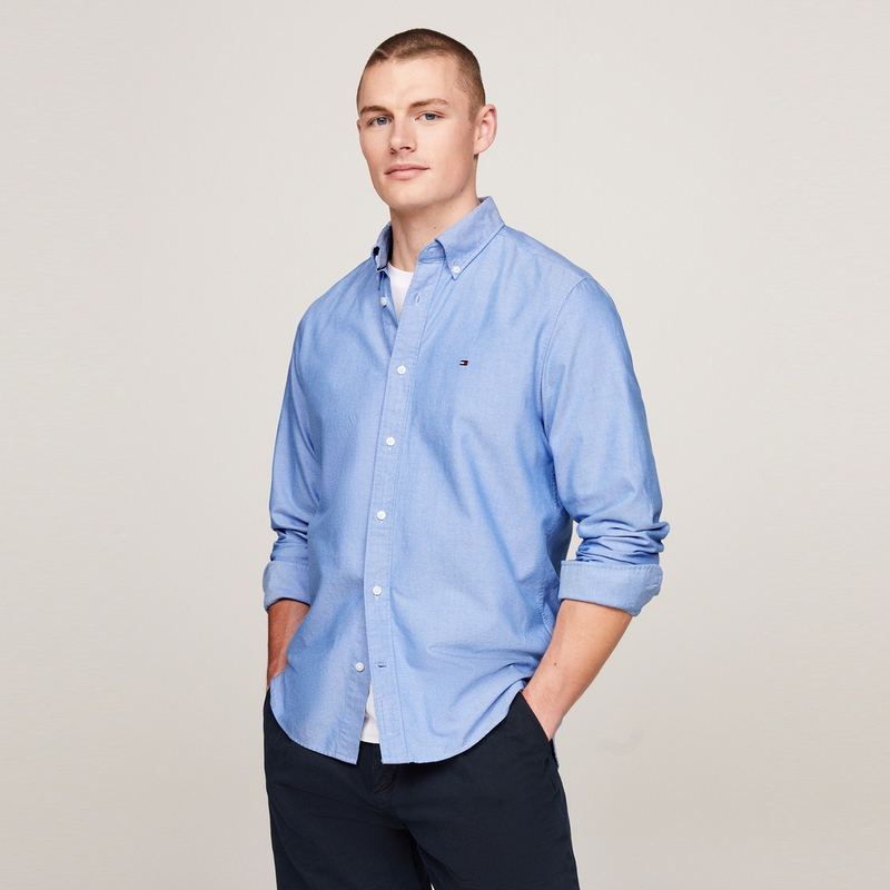 Purchase Tommy Hilfiger Kemeja Lengan Panjang Slim Fit Oxford Cotton Solid MW0MW35774