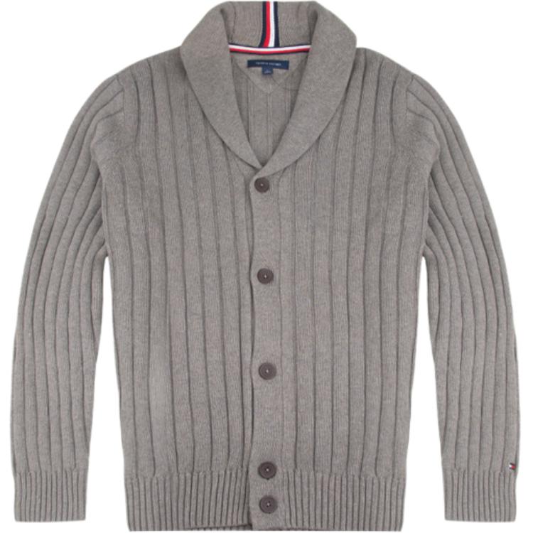 Tommy Hilfiger  Solid Cotton Cardigan Button-Up Knit Sweater Khaki. 78J4542-280