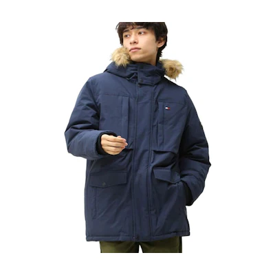 Tommy Hilfiger Solid Navy Hooded Loose Fit Thick Cotton Jacket 151AP622-NVY
