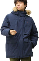 Order Tommy Hilfiger Solid Navy Hooded Loose Fit Thick Cotton Jacket 151AP622-NVY