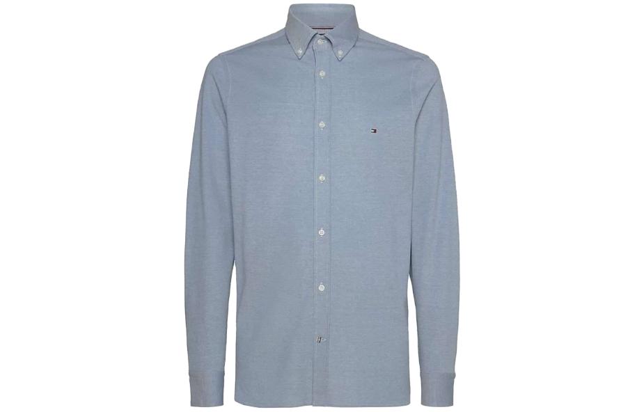 Tommy Hilfiger  Solid Square Collar Single-Breasted Casual Long Sleeve Shirt MW0MW30675-C14