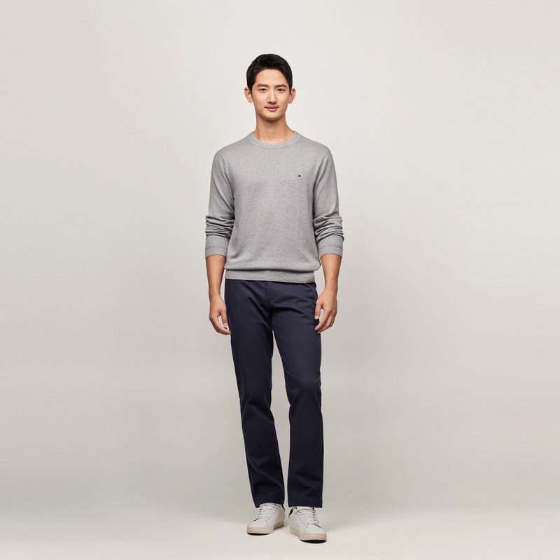 Shop 汤米希尔费格弹力斜纹经典直筒休闲裤 MW0MW37485