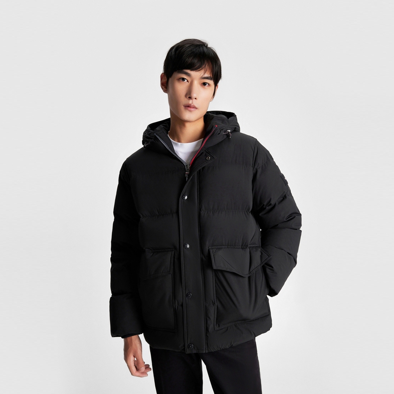 Sizing 타미 힐피거 두꺼운 후드 패딩 다운 재킷 겨울 보온용 MW0MW32789