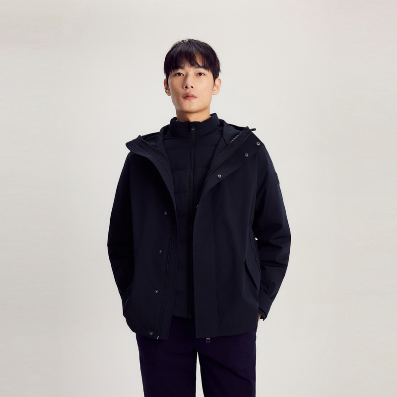 Shop 汤米·希尔费格防水防风三合一连帽冬季羽绒夹克 MW0MW37115