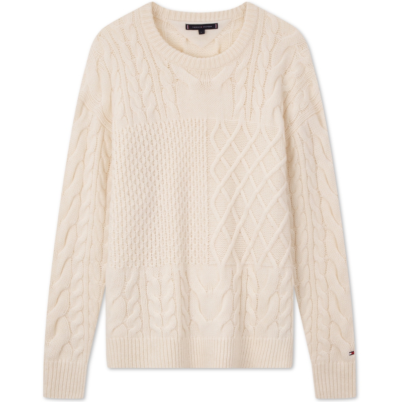 Tommy Hilfiger  Wool Blend Cable Knit Crewneck Sweater. MW0MW36546