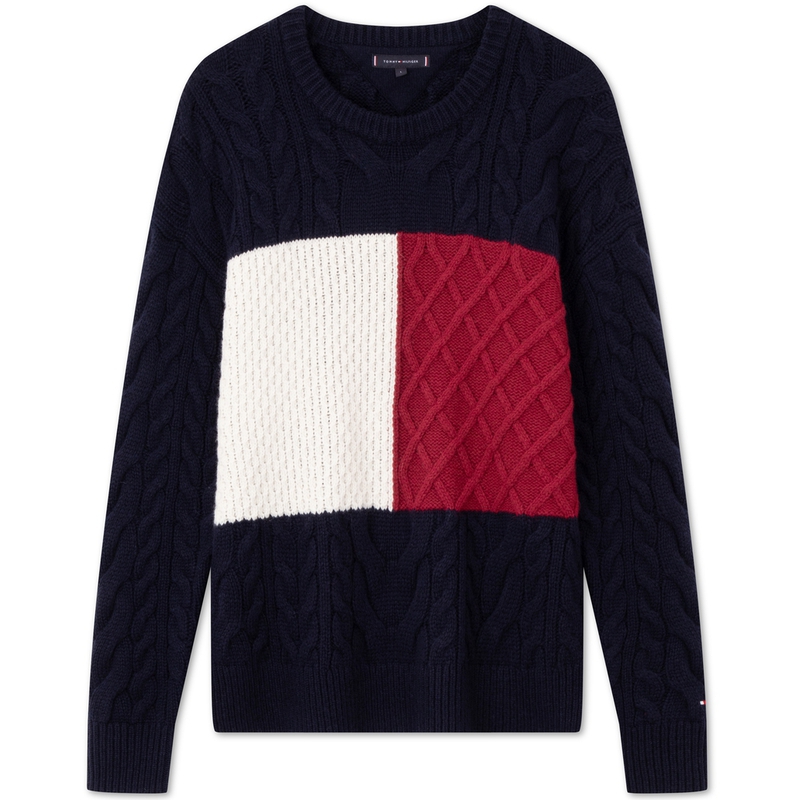 Order Tommy Hilfiger 羊毛混紡麻花編織圓領毛衣. MW0MW36546