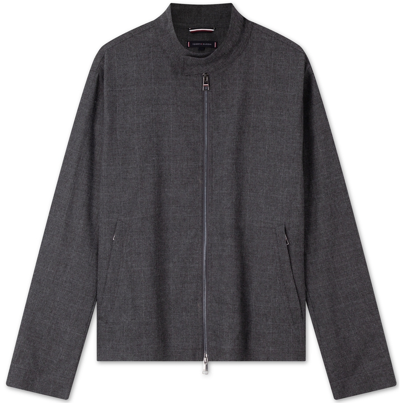 Order Tommy Hilfiger 羊毛混紡深色格紋商務休閒翻領外套 - 灰色 MW0MW35675