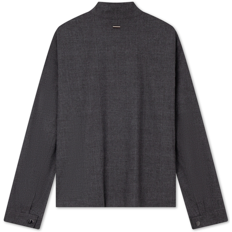 Lookbook Tommy Hilfiger 羊毛混紡深色格紋商務休閒翻領外套 - 灰色 MW0MW35675