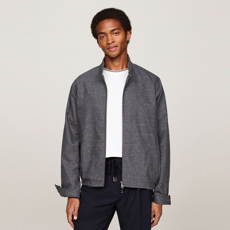 Purchase Tommy Hilfiger 羊毛混紡深色格紋商務休閒翻領外套 - 灰色 MW0MW35675