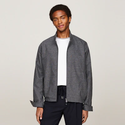 Tommy Hilfiger 羊毛混紡深色格紋商務休閒翻領外套 - 灰色 MW0MW35675 Purchase Tommy Hilfiger 羊毛混紡深色格紋商務休閒翻領外套 - 灰色 MW0MW35675