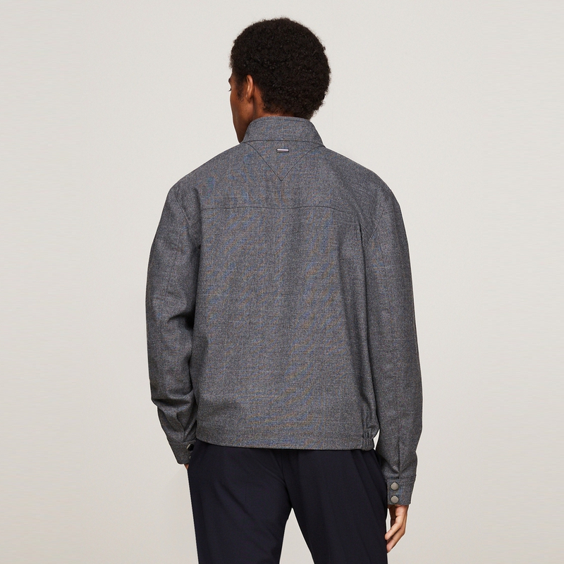 Details for Tommy Hilfiger 羊毛混紡深色格紋商務休閒翻領外套 - 灰色 MW0MW35675