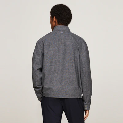 Tommy Hilfiger 羊毛混紡深色格紋商務休閒翻領外套 - 灰色 MW0MW35675 Details for Tommy Hilfiger 羊毛混紡深色格紋商務休閒翻領外套 - 灰色 MW0MW35675