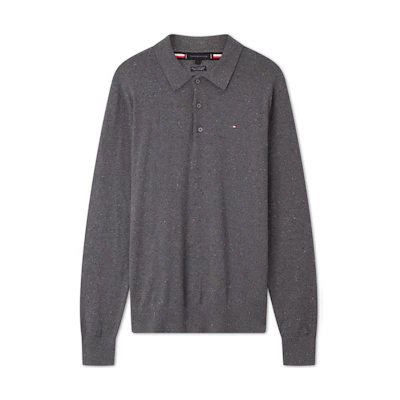 Tommy Hilfiger Wool Blend Polo Sweater with Embroidered Logo MW0MW36519