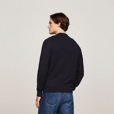 汤米希尔费格羊毛混纺刺绣标志翻领毛衣 MW0MW36519 2