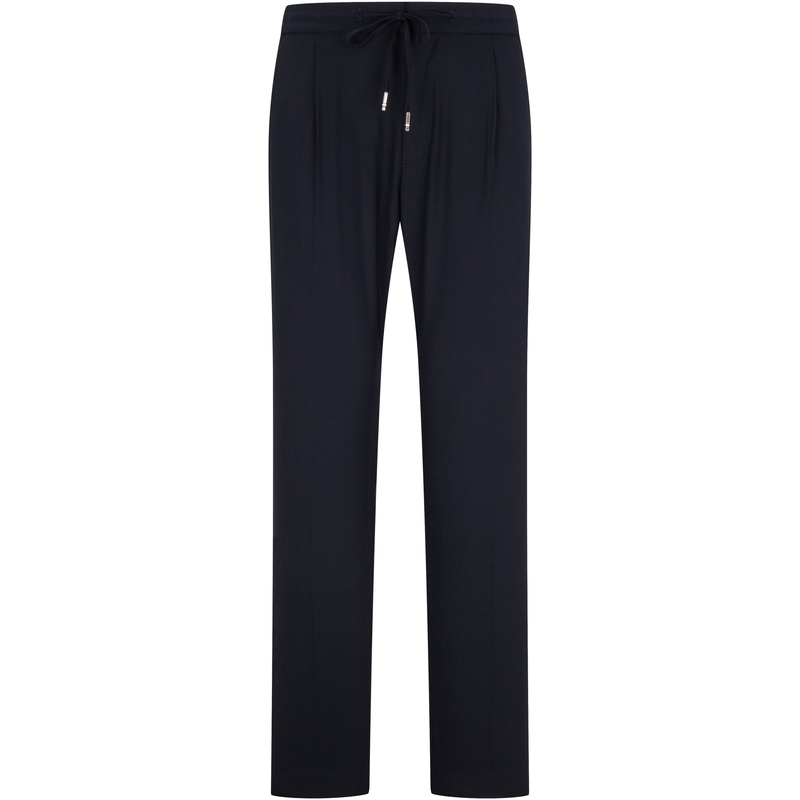 Order Tommy Hilfiger 羊毛混紡錐形休閒抽繩長褲 深藍色 MW0MW35736