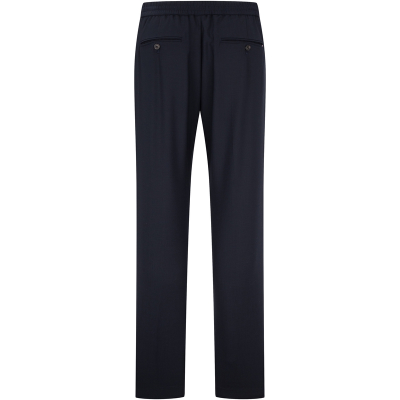 Lookbook Tommy Hilfiger 羊毛混紡錐形休閒抽繩長褲 深藍色 MW0MW35736