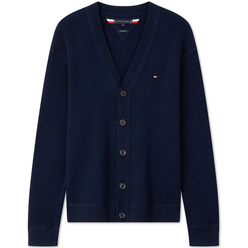 Tommy Hilfiger  Wool Button V-Neck Loose Fit Knit Sweater MW0MW36553