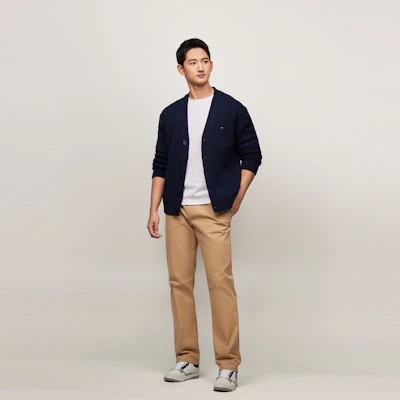 汤米希尔费格羊毛纽扣V领宽松针织毛衣 MW0MW36553 Details for 汤米希尔费格羊毛纽扣V领宽松针织毛衣 MW0MW36553