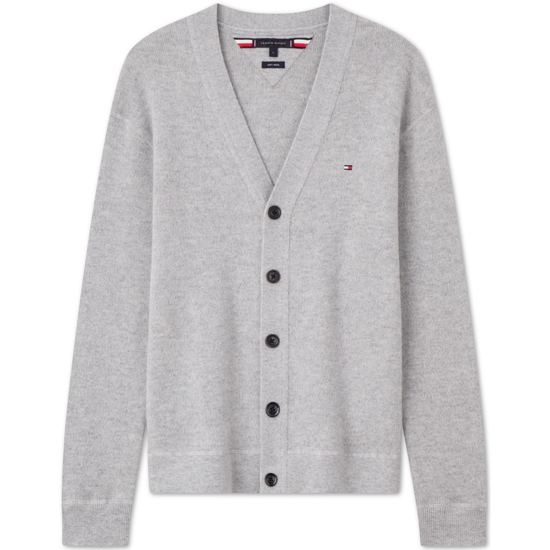Sizing 汤米希尔费格羊毛纽扣V领宽松针织毛衣 MW0MW36553