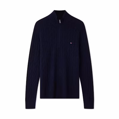 Tommy Hilfiger Wool Half-Zip Knit Sweater Pullover Casual Jumper. MW0MW37898