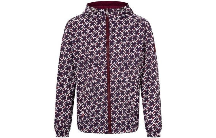 Tommy Hilfiger All-Over Print Zip Hoodie Jacket Multi-Color MW280670-GYL
