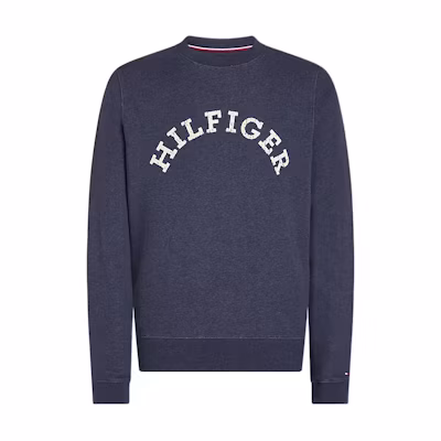Tommy Hilfiger Arched Logo Monotype Crewneck Sweatshirt Deep Navy Men MW0MW34448-DV6