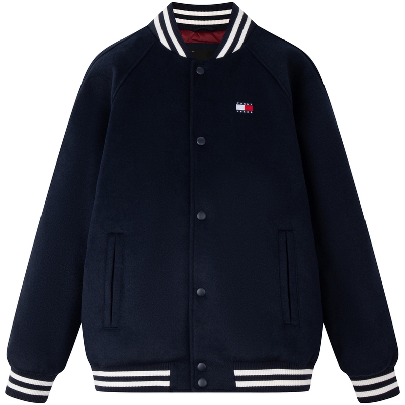 Order Tommy Hilfiger Chaqueta Bomber Varsity Aviador Mezcla de Lana Azul Marino DM0DM20685