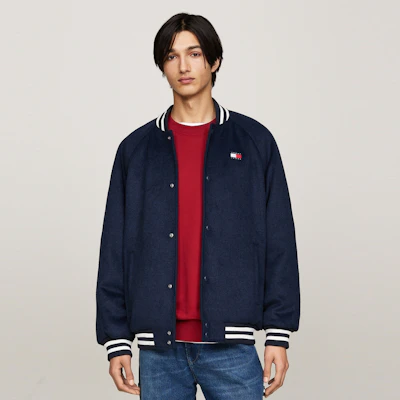 Tommy Hilfiger Chaqueta Bomber Varsity Aviador Mezcla de Lana Azul Marino DM0DM20685 Details for Tommy Hilfiger Chaqueta Bomber Varsity Aviador Mezcla de Lana Azul Marino DM0DM20685
