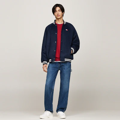 Tommy Hilfiger Chaqueta Bomber Varsity Aviador Mezcla de Lana Azul Marino DM0DM20685 Cheap Tommy Hilfiger Chaqueta Bomber Varsity Aviador Mezcla de Lana Azul Marino DM0DM20685