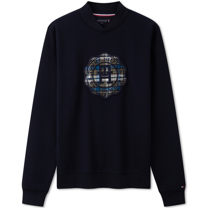 Order 汤米·希尔费格徽标刺绣半V领针织套头衫 MW0MW32688