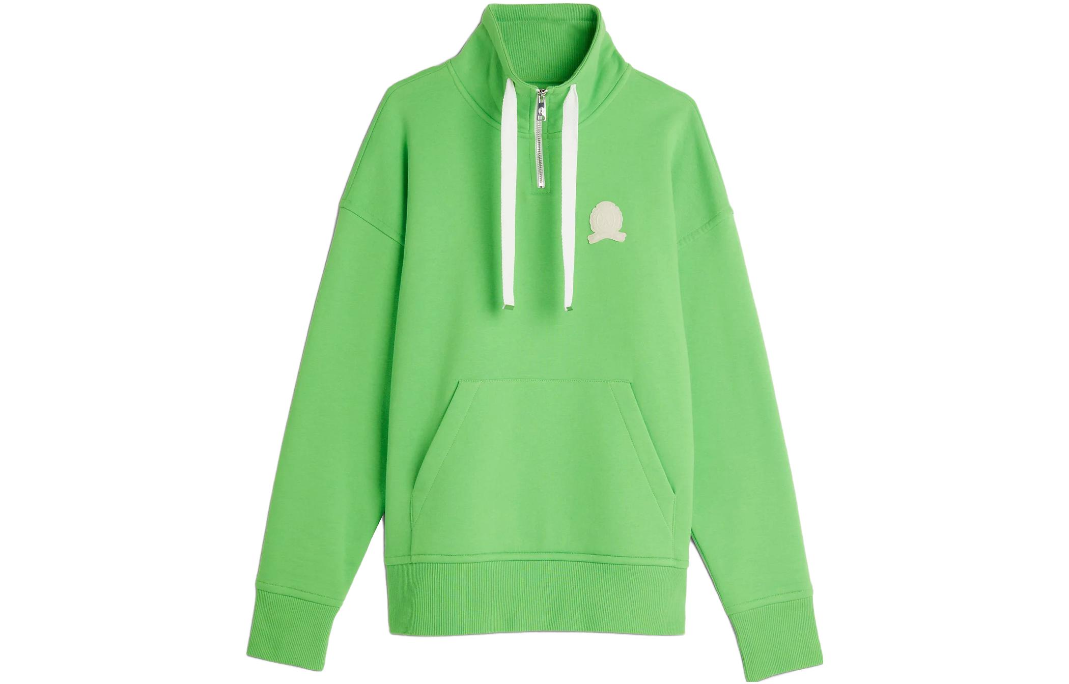 Tommy Hilfiger Badge Patch Half-Zip Pullover Sweatshirt Lime Green Mens MW0MW29844-LWY