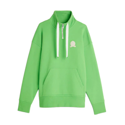 Tommy Hilfiger Badge Patch Half-Zip Pullover Sweatshirt Lime Green Mens MW0MW29844-LWY