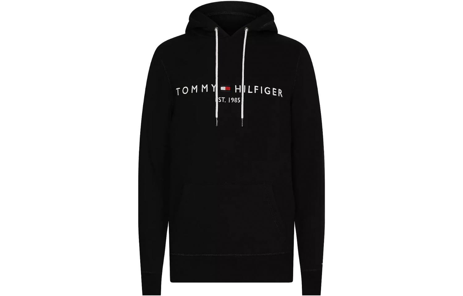 Tommy Hilfiger Big & Tall Logo Hoodie Black Pullover Sweatshirt Navy MW32970-BDS