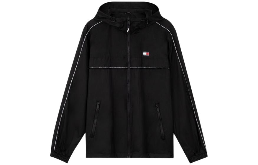 Tommy Hilfiger Black Casual Outdoor Sports Hooded Jacket DM0DM18697-BDS