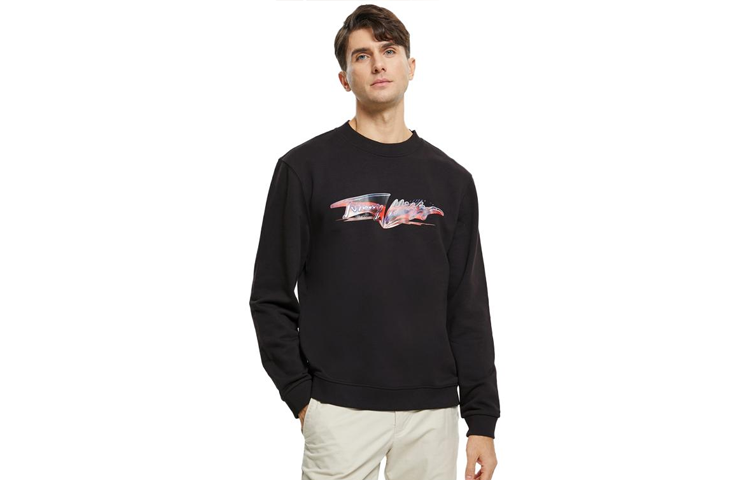 Tommy Hilfiger Black Crewneck Lettering Sweatshirt MW0MW22288-BDS