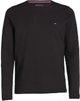 Tommy Hilfiger Black Crewneck Pullover Sweatshirt with Logo Patch MW0MW10804-BDS Tommy Hilfiger Black Crewneck Pullover Sweatshirt with Logo Patch MW0MW10804-BDS