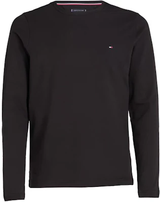 Tommy Hilfiger Black Crewneck Pullover Sweatshirt with Logo Patch MW0MW10804-BDS Buy Tommy Hilfiger Black Crewneck Pullover Sweatshirt with Logo Patch MW0MW10804-BDS