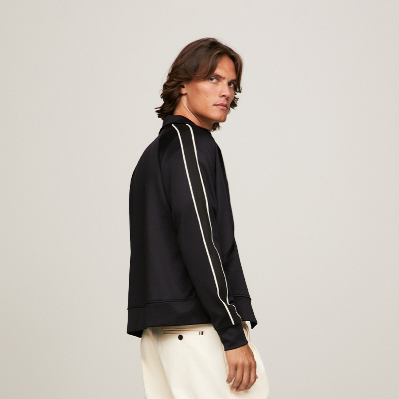 Purchase Tommy Hilfiger 黑色刺繡拉鍊運動夾克毛衣 MW0MW33716