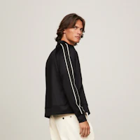 Purchase Tommy Hilfiger Black Embroidered Zip-Up Track Jacket Sweater MW0MW33716