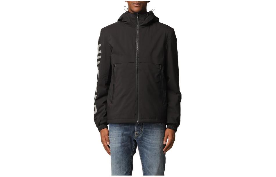 Tommy Hilfiger Black Fitted Logo Hoodie Jacket MW27567BDS