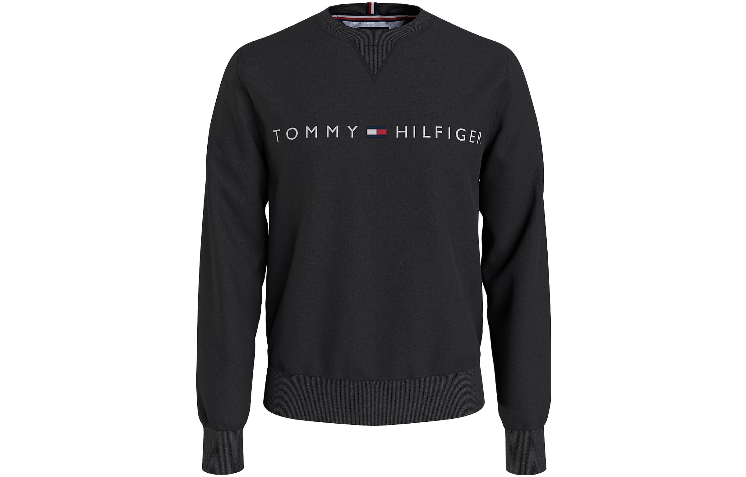 Tommy Hilfiger Black Fleece Letter Print Pullover Sweatshirt - Winterwear 78D8989-065