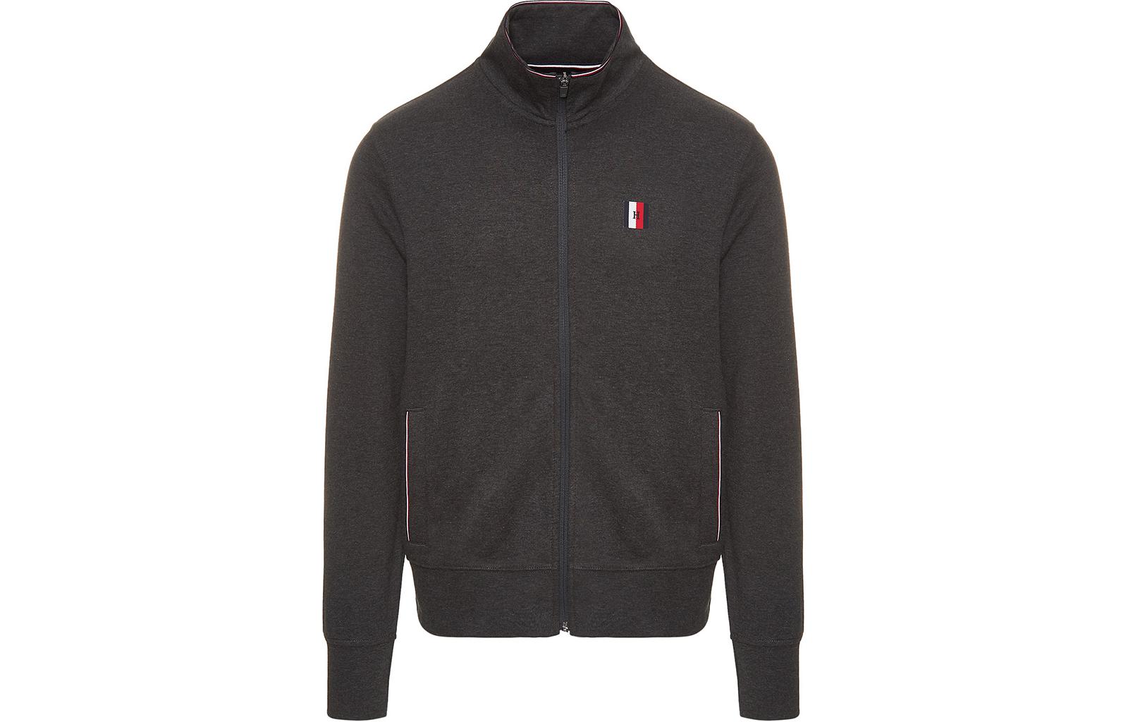 Tommy Hilfiger Black Grey Zip-Up Loose Fit Jacket Sweater 78J2809-030