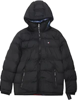 Tommy Hilfiger Black Hooded Casual Warm Cotton Jacket Coat TM-158AN508 Tommy Hilfiger Black Hooded Casual Warm Cotton Jacket Coat TM-158AN508