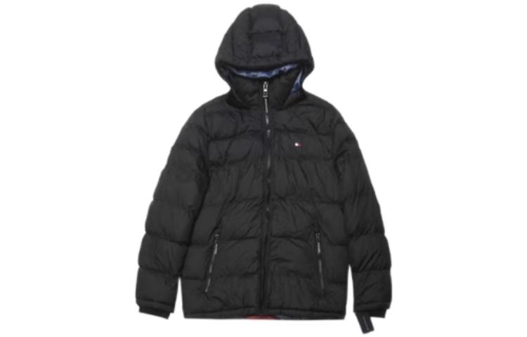 Order 汤米希尔费格黑色连帽休闲保暖棉夹克外套 TM-158AN508