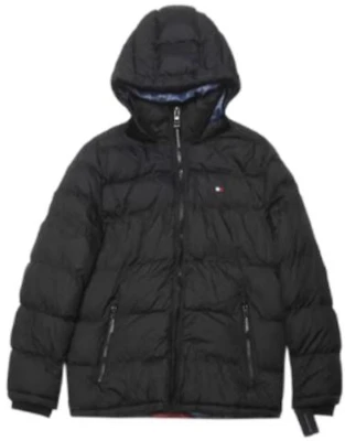 汤米希尔费格黑色连帽休闲保暖棉夹克外套 TM-158AN508 Order 汤米希尔费格黑色连帽休闲保暖棉夹克外套 TM-158AN508