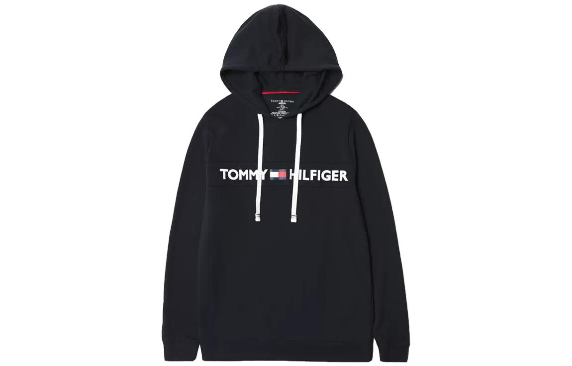 Tommy Hilfiger Black Hoodie with Logo Print TM-09T4032
