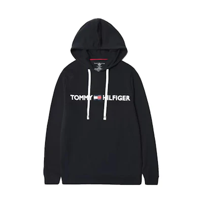 Tommy Hilfiger Black Hoodie with Logo Print TM-09T4032