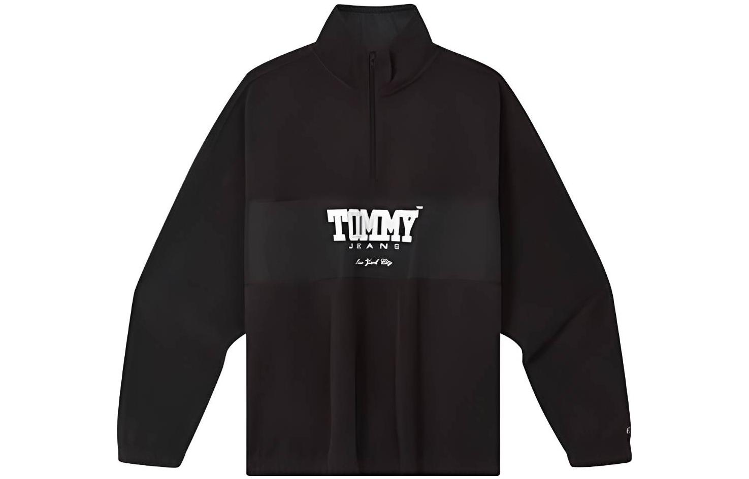 Tommy Hilfiger Black Letter Logo Pullover Sweatshirt Long Sleeve Casual Fit DM0DM17803-BDS