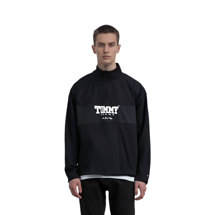 Details for 汤米希尔费格黑色字母标志长袖休闲版型套头衫 DM0DM17803-BDS